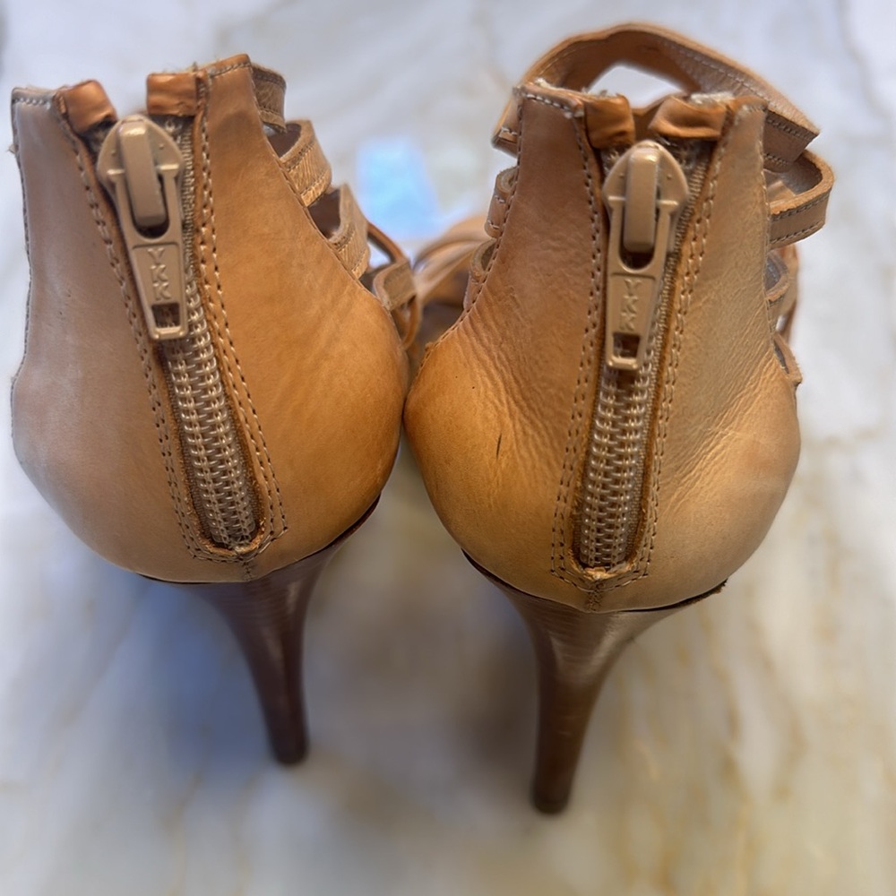 Stuart Weitzman Leather Cage Heels - Picture 8 of 12